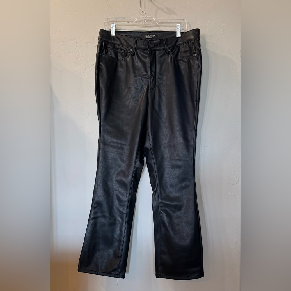 Judy Blue Black Faux Straight Leather Pants Size 14W